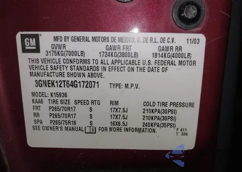 2004 Chevrolet Avalanche 1500 z USA, uszkodzony, nr VIN 3GNEK12T64G172071